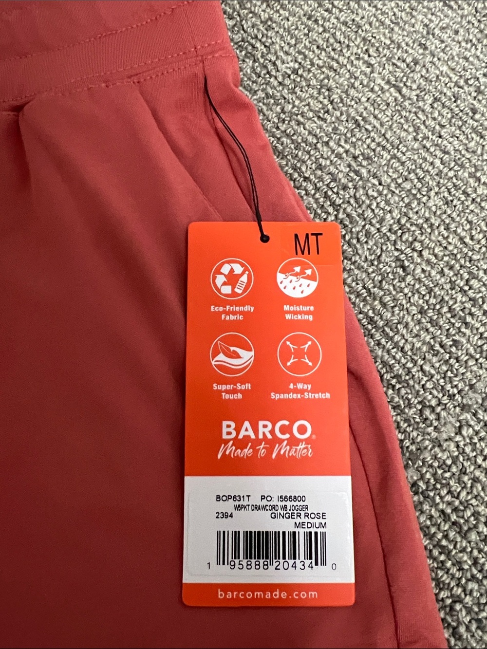 Barco Scrub Joggers Womens Med TALL NWT - Picture 2 of 3